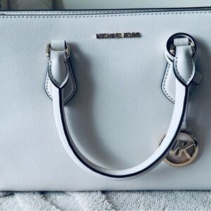 Michael Kors White Satchel with Gold Accents